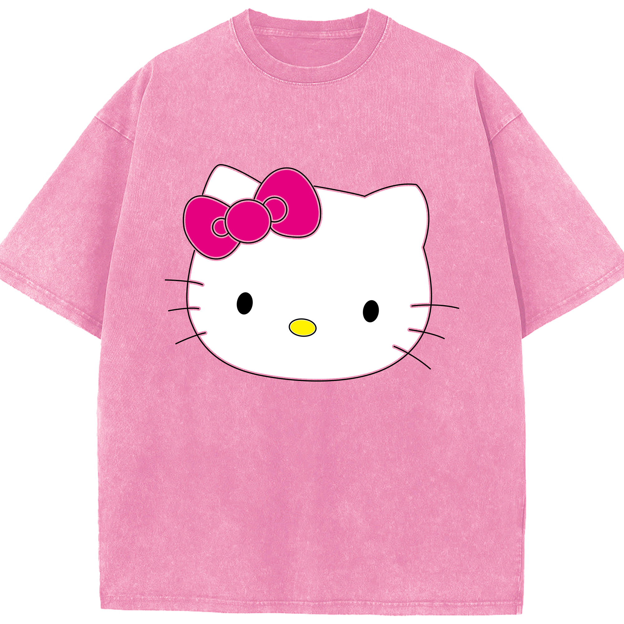 （画像用） Hello Kitty ハローキティ 綿100% ヴィンテージ風 半袖Tシャツ（フロントプリント）